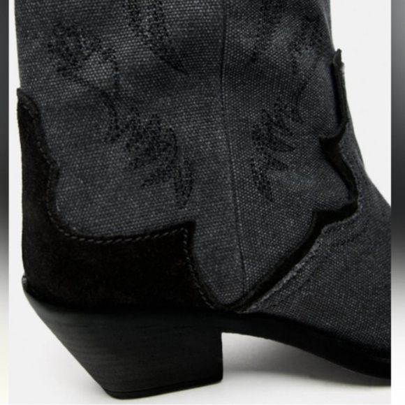 Zara Embroidered Heeled Tall Cowboy Boots - Picture 10 of 10